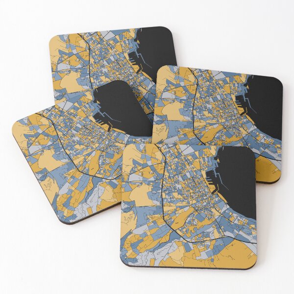 Item preview, Palermo Map Pattern in Blue & Gold designed and sold by PatternMaps.