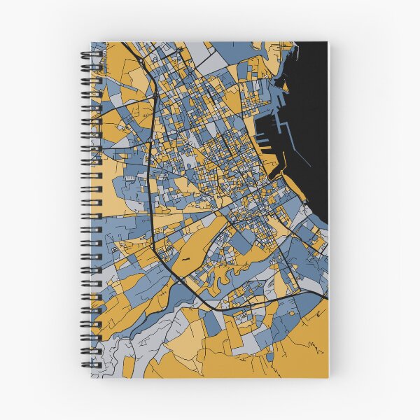 Item preview, Palermo Map Pattern in Blue & Gold designed and sold by PatternMaps.