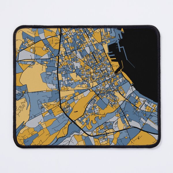Item preview, Palermo Map Pattern in Blue & Gold designed and sold by PatternMaps.