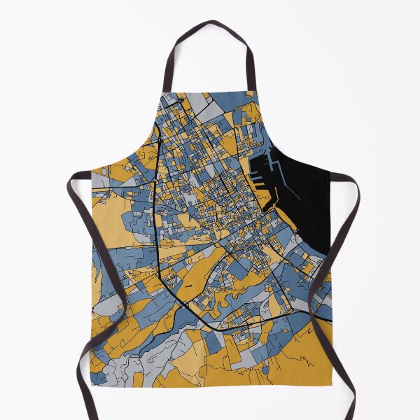 Item preview, Palermo Map Pattern in Blue & Gold designed and sold by PatternMaps.