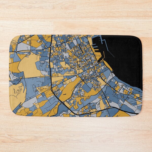 Item preview, Palermo Map Pattern in Blue & Gold designed and sold by PatternMaps.