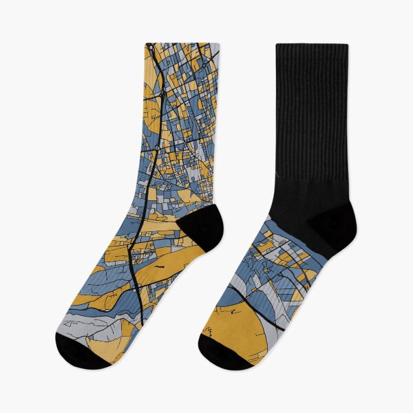 Item preview, Palermo Map Pattern in Blue & Gold designed and sold by PatternMaps.
