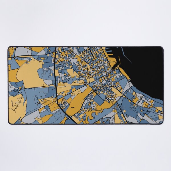 Item preview, Palermo Map Pattern in Blue & Gold designed and sold by PatternMaps.