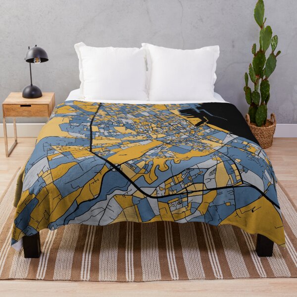 Item preview, Palermo Map Pattern in Blue & Gold designed and sold by PatternMaps.