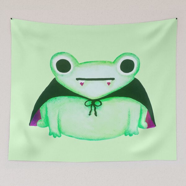 Item preview, Cute Halloween Vampire Frog Watercolor Painting designed and sold by harrifangs.