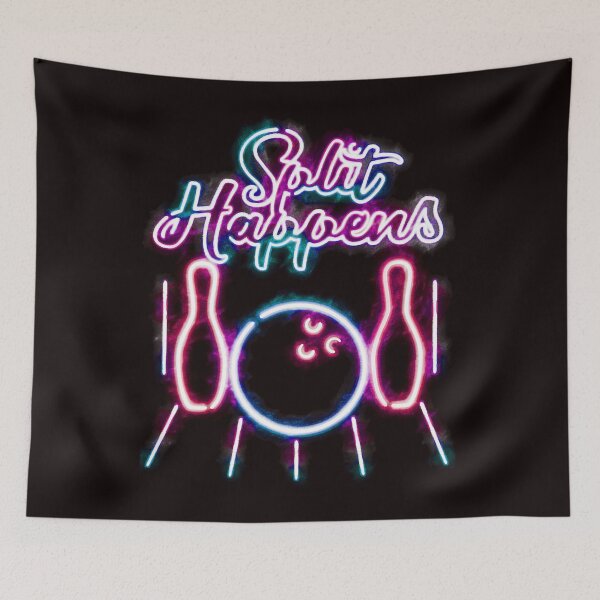 Item preview, Bowling Shirts - Funny Retro Neon Vintage Style Split Happens designed and sold by KARLISWENS.