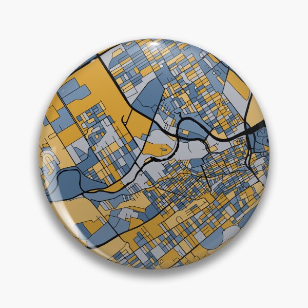 Item preview, Quebec City Map Pattern in Blue & Gold designed and sold by PatternMaps.