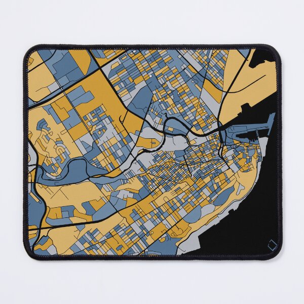 Item preview, Quebec City Map Pattern in Blue & Gold designed and sold by PatternMaps.