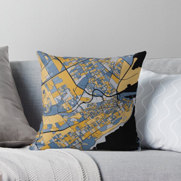 Item preview, Quebec City Map Pattern in Blue & Gold designed and sold by PatternMaps.
