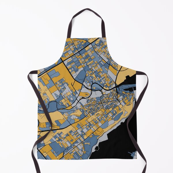 Item preview, Quebec City Map Pattern in Blue & Gold designed and sold by PatternMaps.