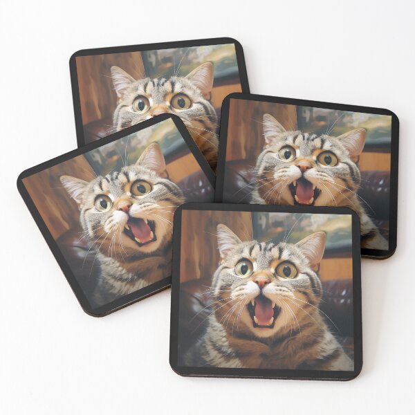 Item preview, Cute surprised cat designed and sold by SameeraDammeyer.