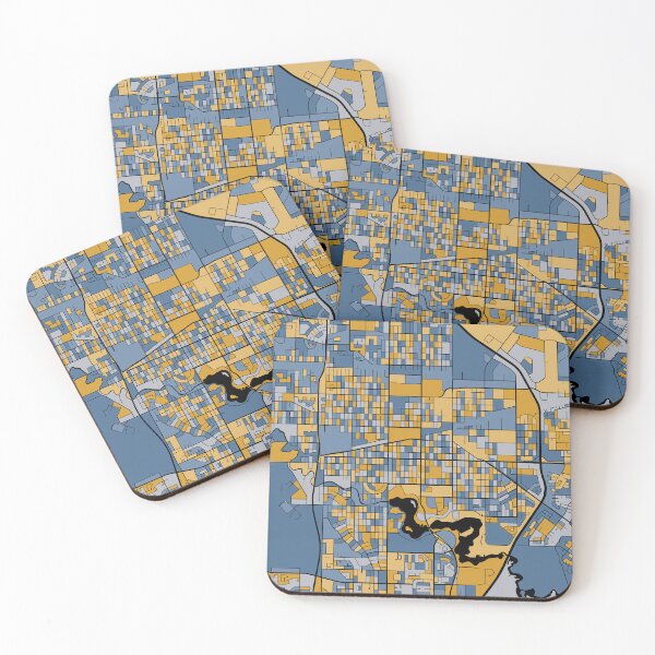 Item preview, Regina Map Pattern in Blue & Gold designed and sold by PatternMaps.