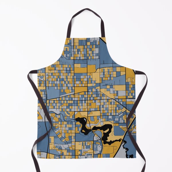 Item preview, Regina Map Pattern in Blue & Gold designed and sold by PatternMaps.