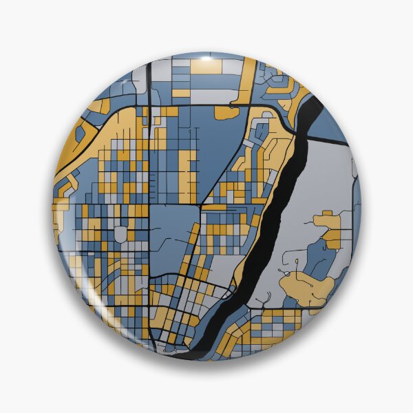 Item preview, Saskatoon Map Pattern in Blue & Gold designed and sold by PatternMaps.