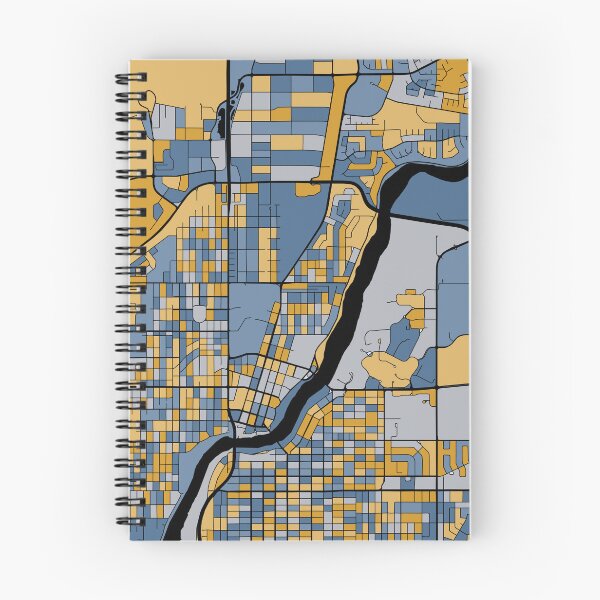 Item preview, Patrón de mapa de Saskatoon en azul y dorado designed and sold by PatternMaps.