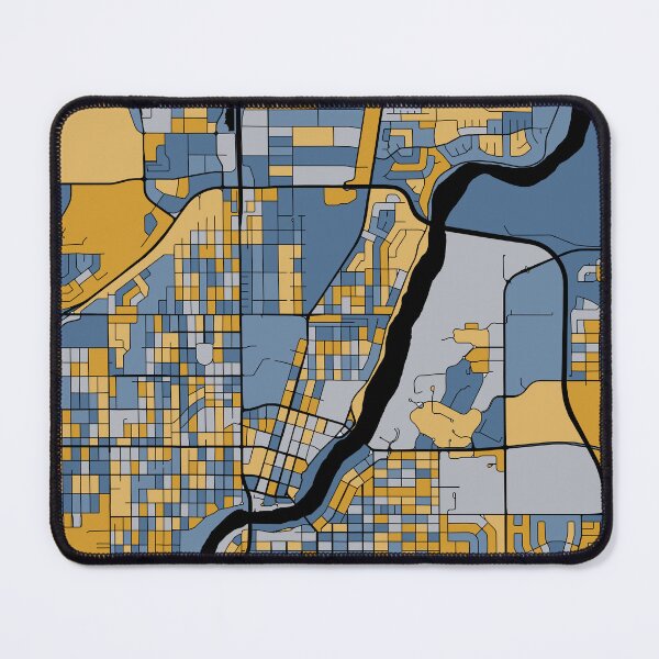 Item preview, Saskatoon Map Pattern in Blue & Gold designed and sold by PatternMaps.