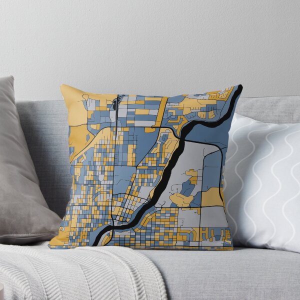 Item preview, Saskatoon Map Pattern in Blue & Gold designed and sold by PatternMaps.