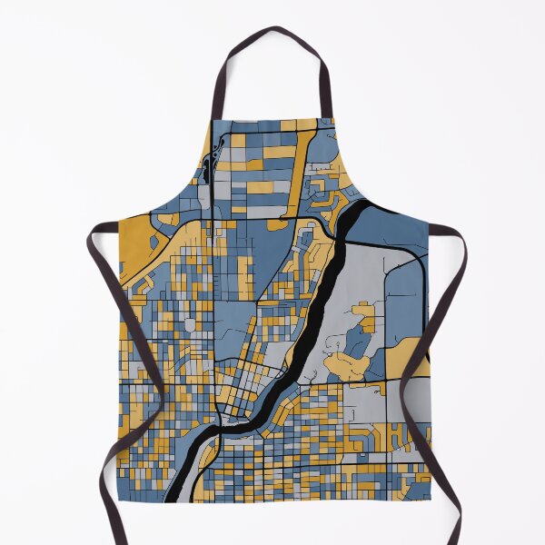 Item preview, Saskatoon Map Pattern in Blue & Gold designed and sold by PatternMaps.