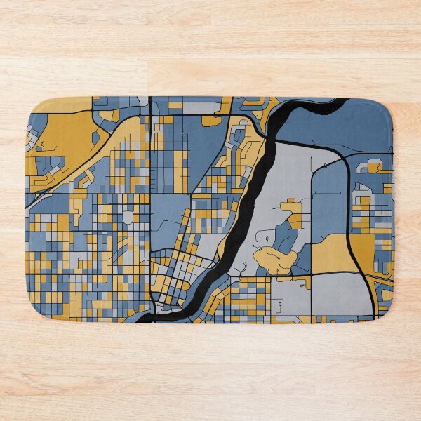 Item preview, Saskatoon Map Pattern in Blue & Gold designed and sold by PatternMaps.