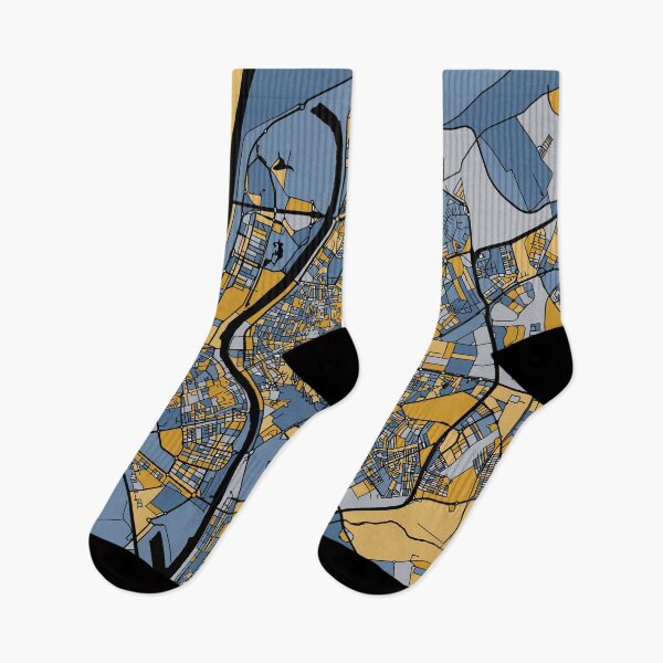 Item preview, Seville Map Pattern in Blue & Gold designed and sold by PatternMaps.