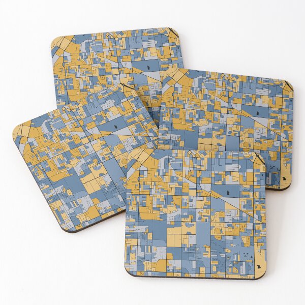 Item preview, Surrey Map Pattern in Blue & Gold designed and sold by PatternMaps.
