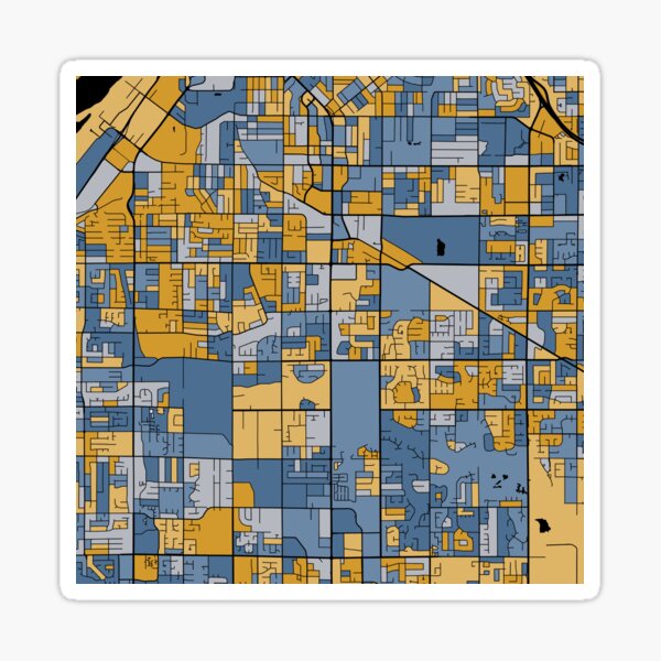 Item preview, Surrey Map Pattern in Blue & Gold designed and sold by PatternMaps.