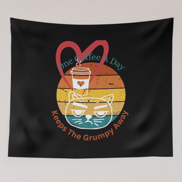 Item preview, One coffee a day keeps the grumpy away designed and sold by CuteCatsCoffee.