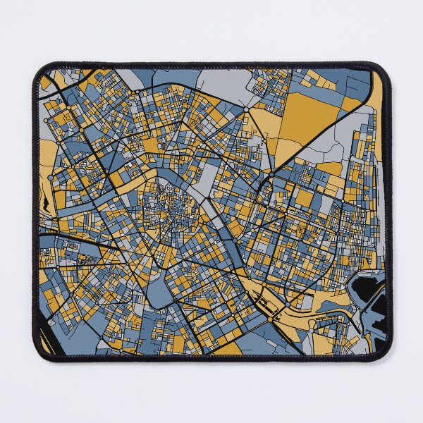 Item preview, Valencia Map Pattern in Blue & Gold designed and sold by PatternMaps.