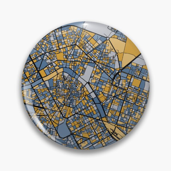 Item preview, Valencia Map Pattern in Blue & Gold designed and sold by PatternMaps.