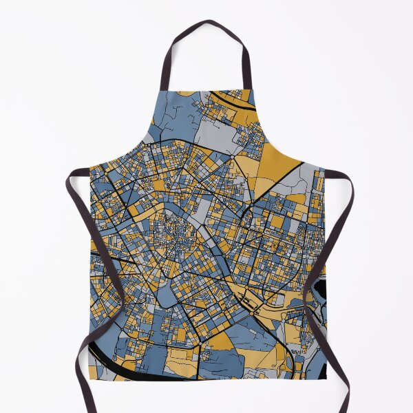 Item preview, Valencia Map Pattern in Blue & Gold designed and sold by PatternMaps.