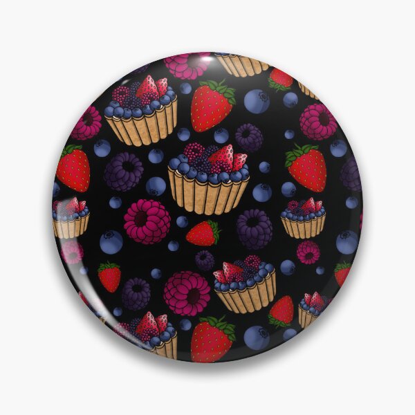 Item preview, Berry Sweet Tart Pattern (Black) designed and sold by honeybeepaper.