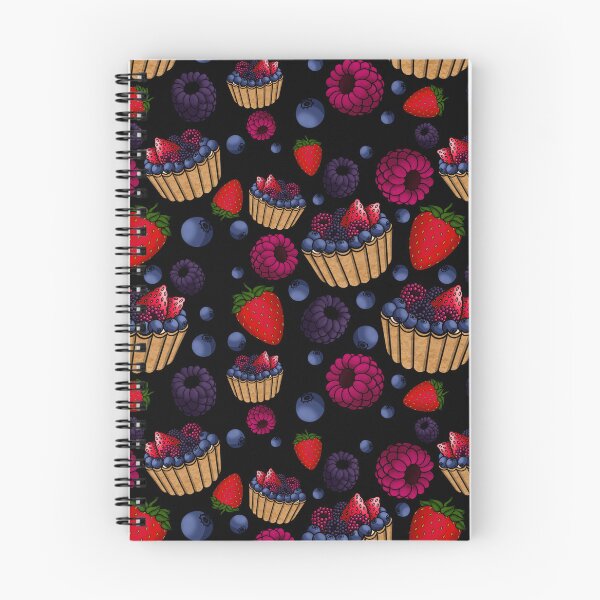Item preview, Berry Sweet Tart Pattern (Black) designed and sold by honeybeepaper.