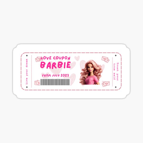 barbie-pink-movie-ticket-a-glamorous-cinematic-experience-sticker-for-sale-by-macbeothui-redbubble for Free Printable Barbie Water Bottle Labels Barbie Pink Movie Ticket: A Glamorous Cinematic Experience