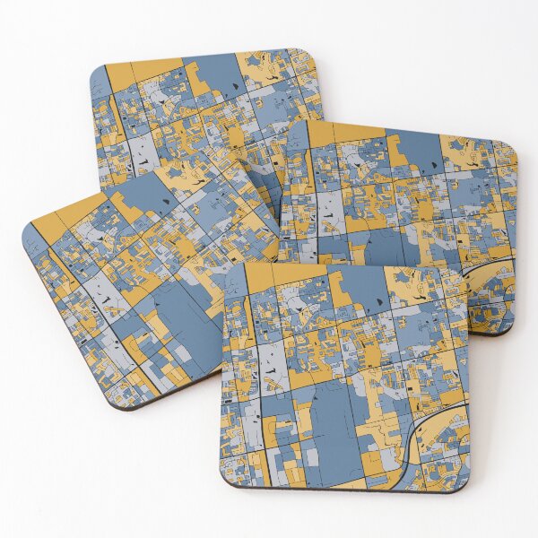 Item preview, Vaughan Map Pattern in Blue & Gold designed and sold by PatternMaps.