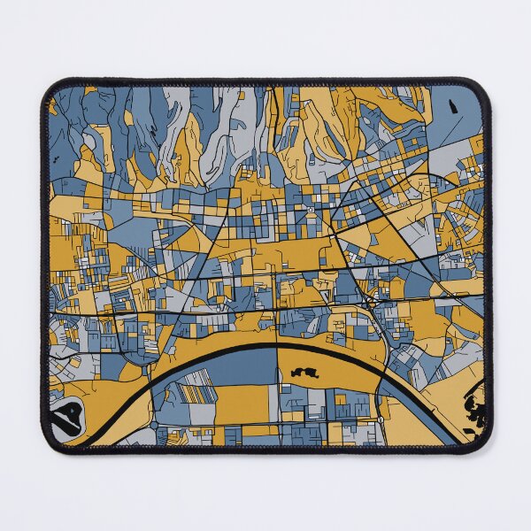 Item preview, Zagreb Map Pattern in Blue & Gold designed and sold by PatternMaps.