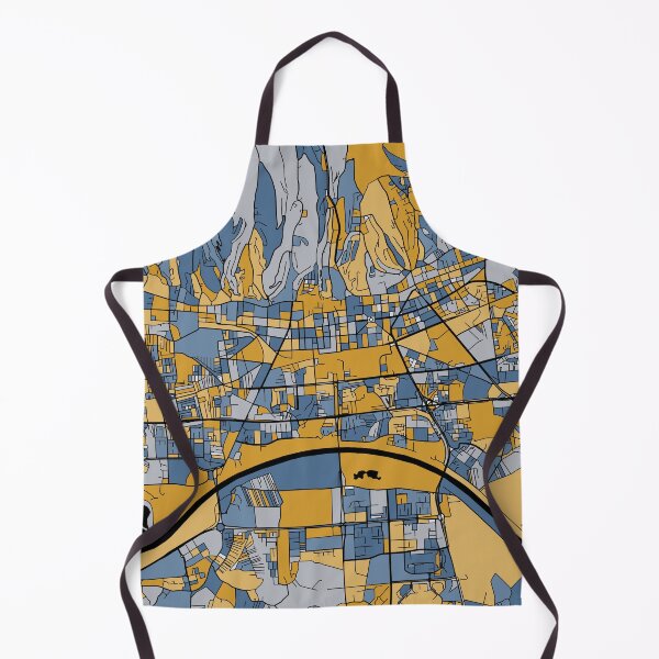 Item preview, Zagreb Map Pattern in Blue & Gold designed and sold by PatternMaps.
