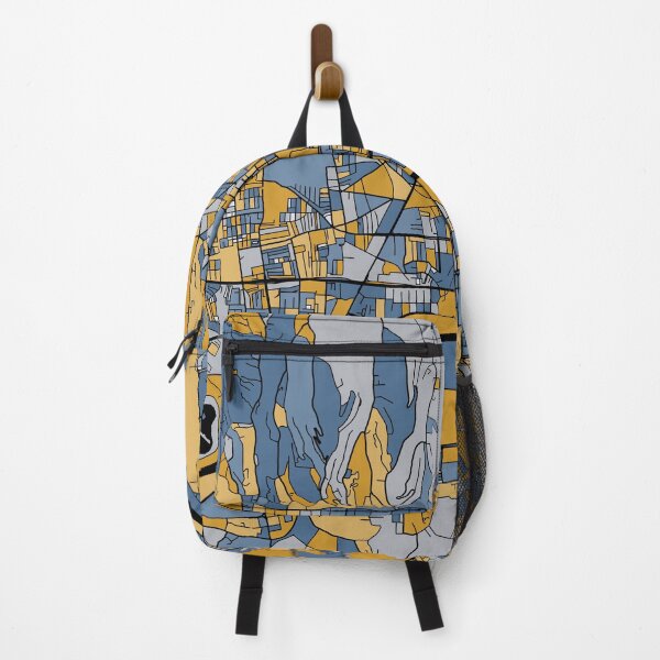 Item preview, Zagreb Map Pattern in Blue & Gold designed and sold by PatternMaps.