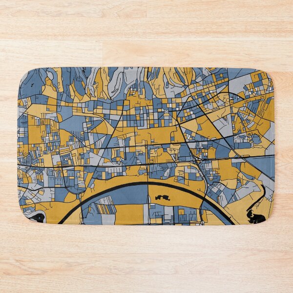 Item preview, Zagreb Map Pattern in Blue & Gold designed and sold by PatternMaps.
