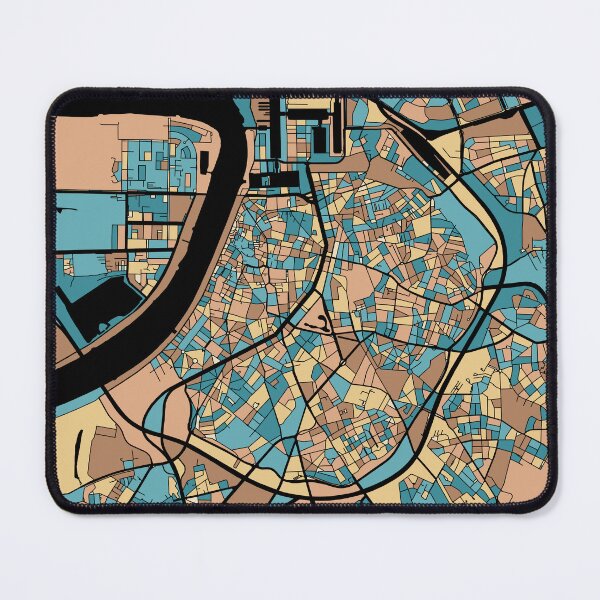 Item preview, Antwerp Map Pattern in Mid Century Pastel designed and sold by PatternMaps.
