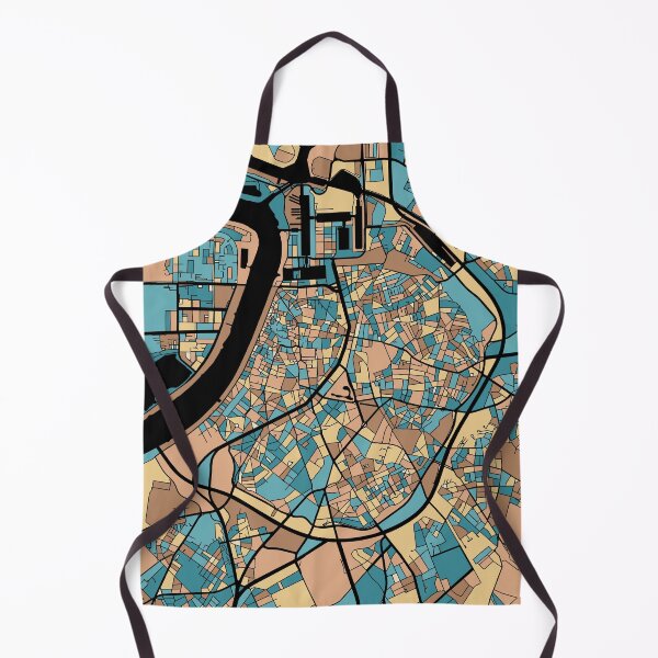 Item preview, Antwerp Map Pattern in Mid Century Pastel designed and sold by PatternMaps.