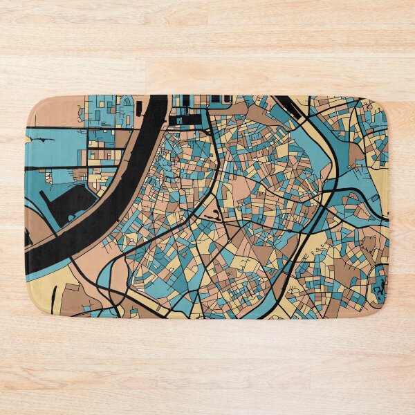Item preview, Antwerp Map Pattern in Mid Century Pastel designed and sold by PatternMaps.