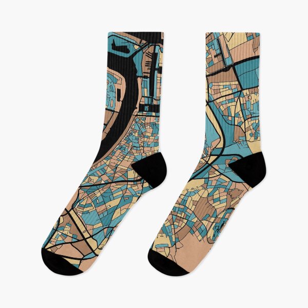 Item preview, Antwerp Map Pattern in Mid Century Pastel designed and sold by PatternMaps.