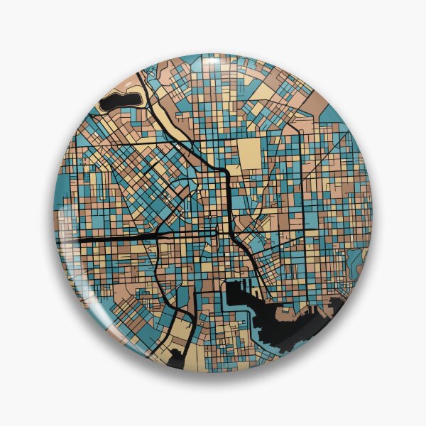 Item preview, Baltimore Map Pattern in Mid Century Pastel designed and sold by PatternMaps.
