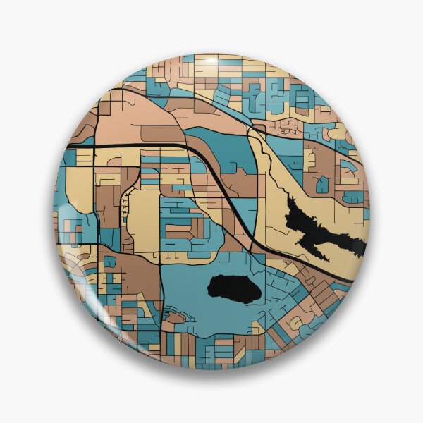 Item preview, Burnaby Map Pattern in Mid Century Pastel designed and sold by PatternMaps.