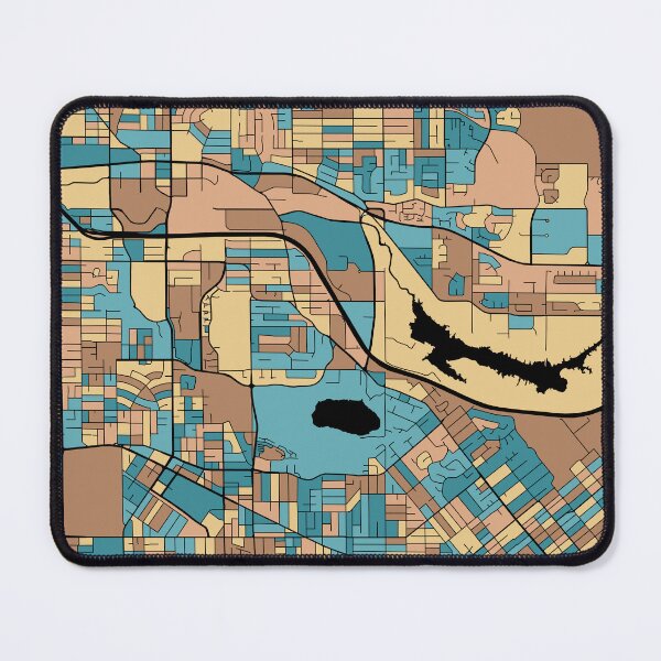 Item preview, Burnaby Map Pattern in Mid Century Pastel designed and sold by PatternMaps.