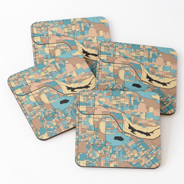 Item preview, Burnaby Map Pattern in Mid Century Pastel designed and sold by PatternMaps.