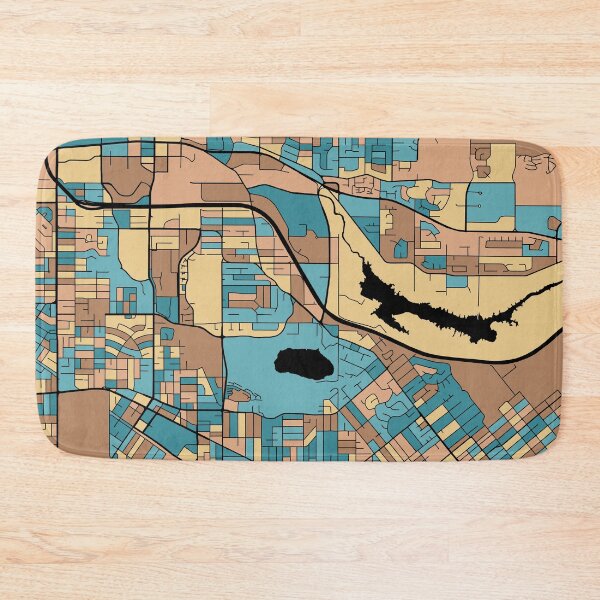 Item preview, Burnaby Map Pattern in Mid Century Pastel designed and sold by PatternMaps.
