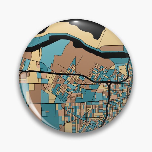 Item preview, Corpus Christi Map Pattern in Mid Century Pastel designed and sold by PatternMaps.
