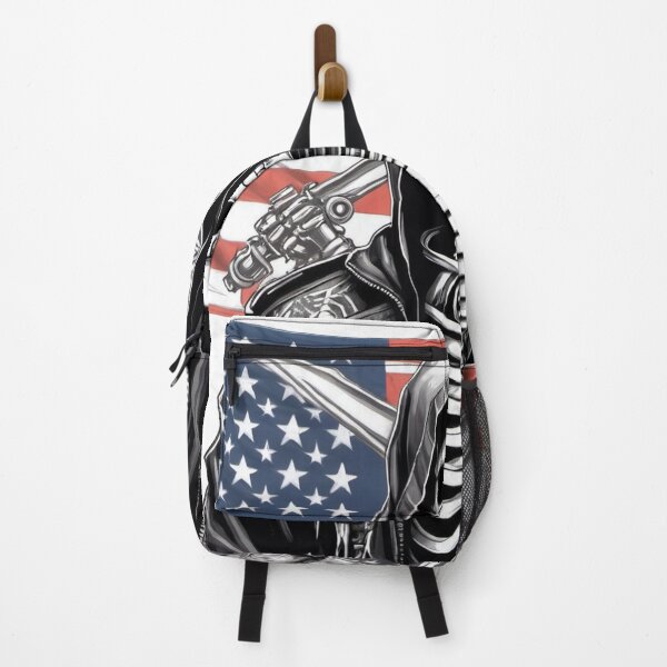 Item preview, Skull with bandana and USA flag designed and sold by Elegant Edge.