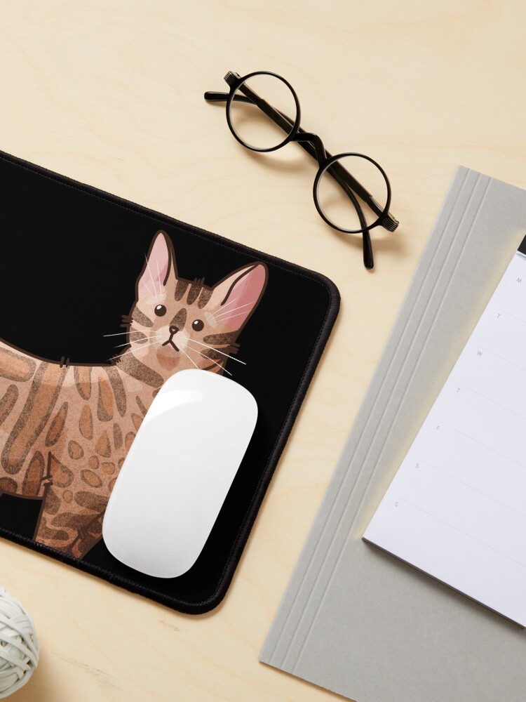 Thumbnail 3 of 5, Mouse Pad, Bengal Cat - Gifts for Cat Lovers designed and sold by FelineEmporium.